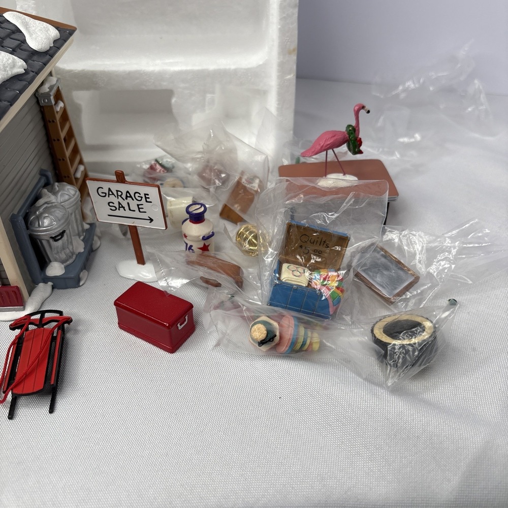 Department 56 Retired Snow Village Another Man's Treasure Garage 1998 - Picture 7 of 12